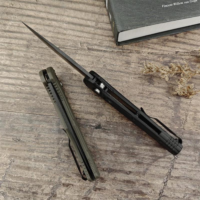 9070 Pocket Folding Knife D2 Steel Blade Non-slip Nylon Fiber Handle