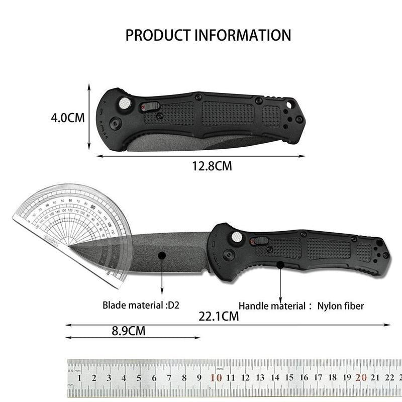 9070 Pocket Folding Knife D2 Steel Blade Non-slip Nylon Fiber Handle