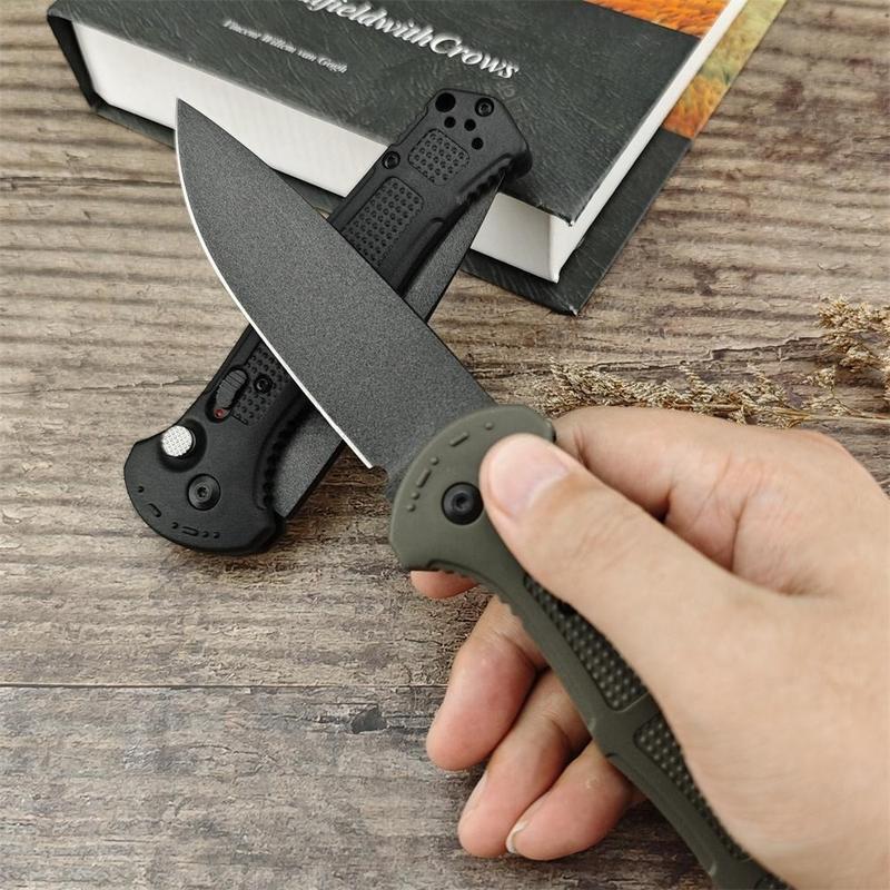 9070 Pocket Folding Knife D2 Steel Blade Non-slip Nylon Fiber Handle