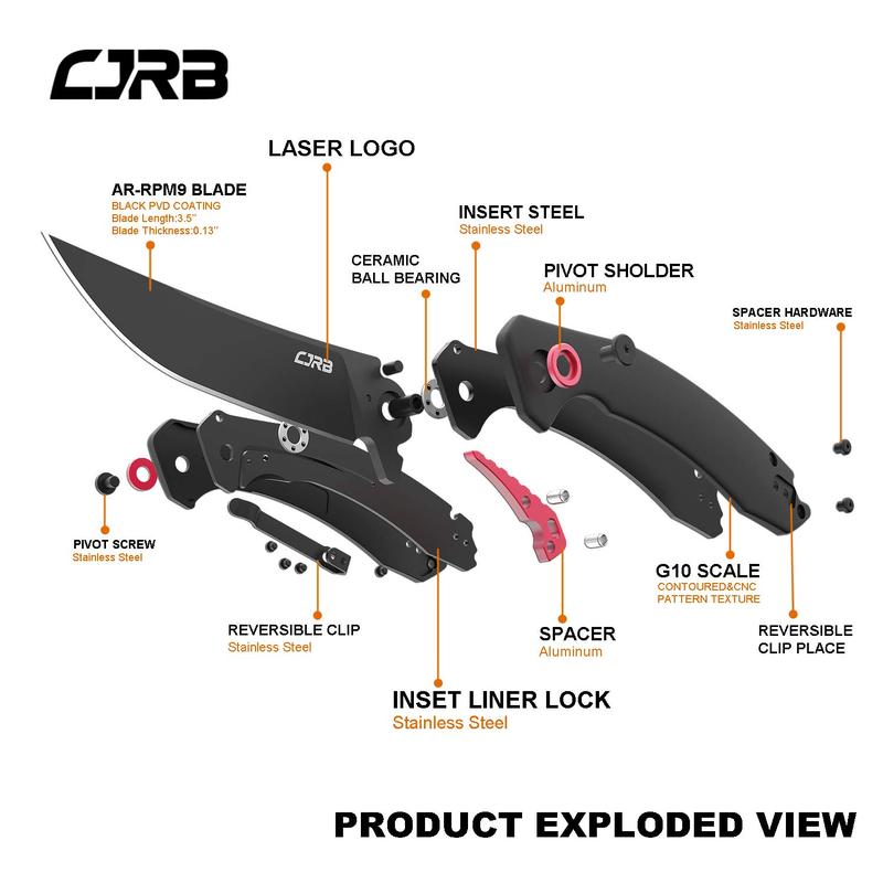 Gobi Tool Knife J1906 AR-RPM9 Steel Blade G10 Handle