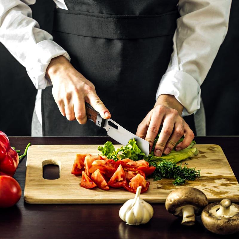 Premium Folding Nakiri Knife - Japanese 440C Steel Chef's Pocket Knife VIP