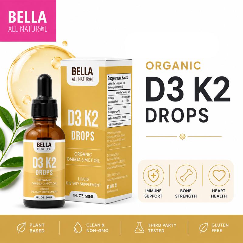 D3 K2 Drops Organic Omega 3 MCT Oil