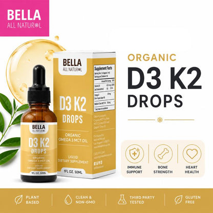 D3 K2 Drops Organic Omega 3 MCT Oil